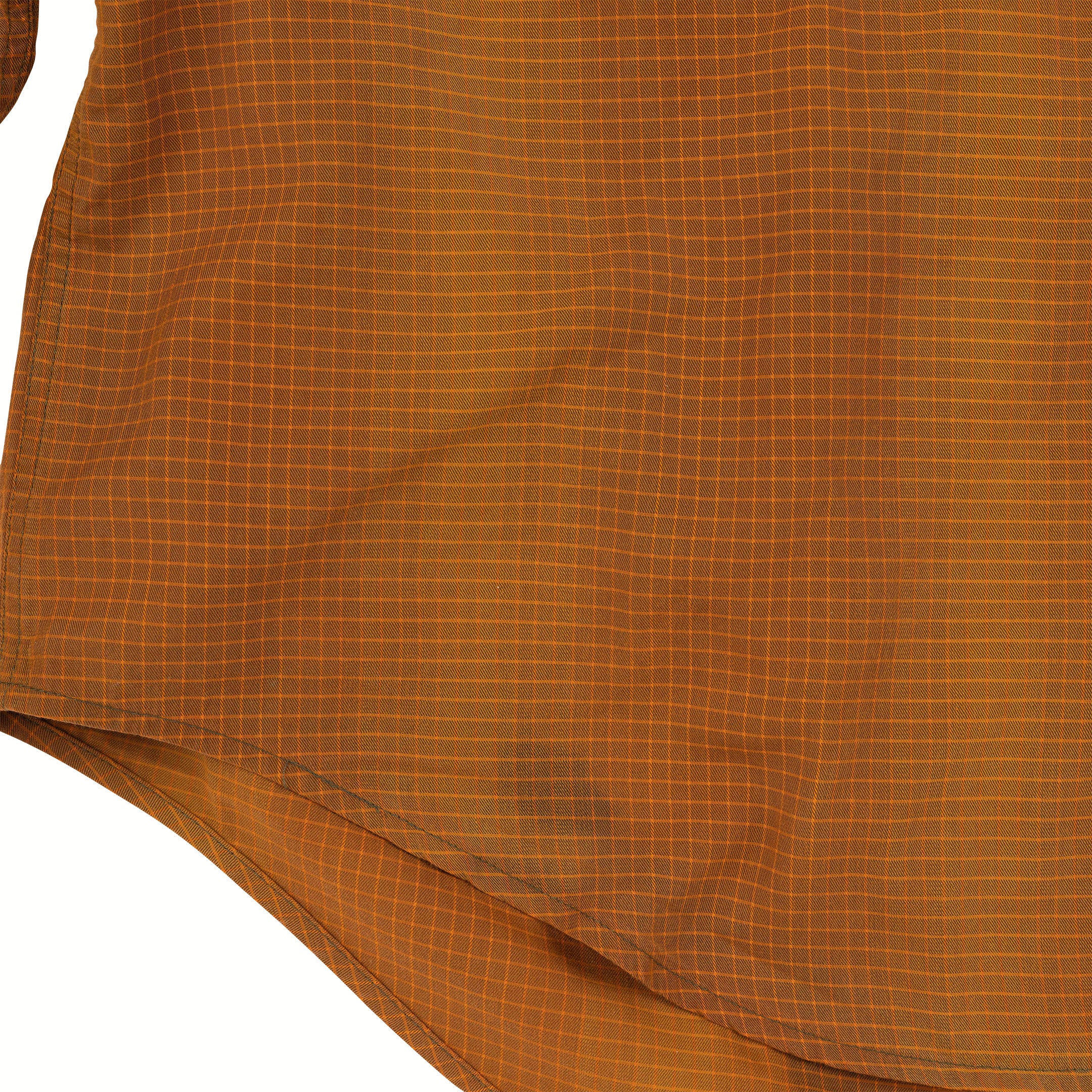 Recycled Button-Up Shirt - Orange Grid - L/XL