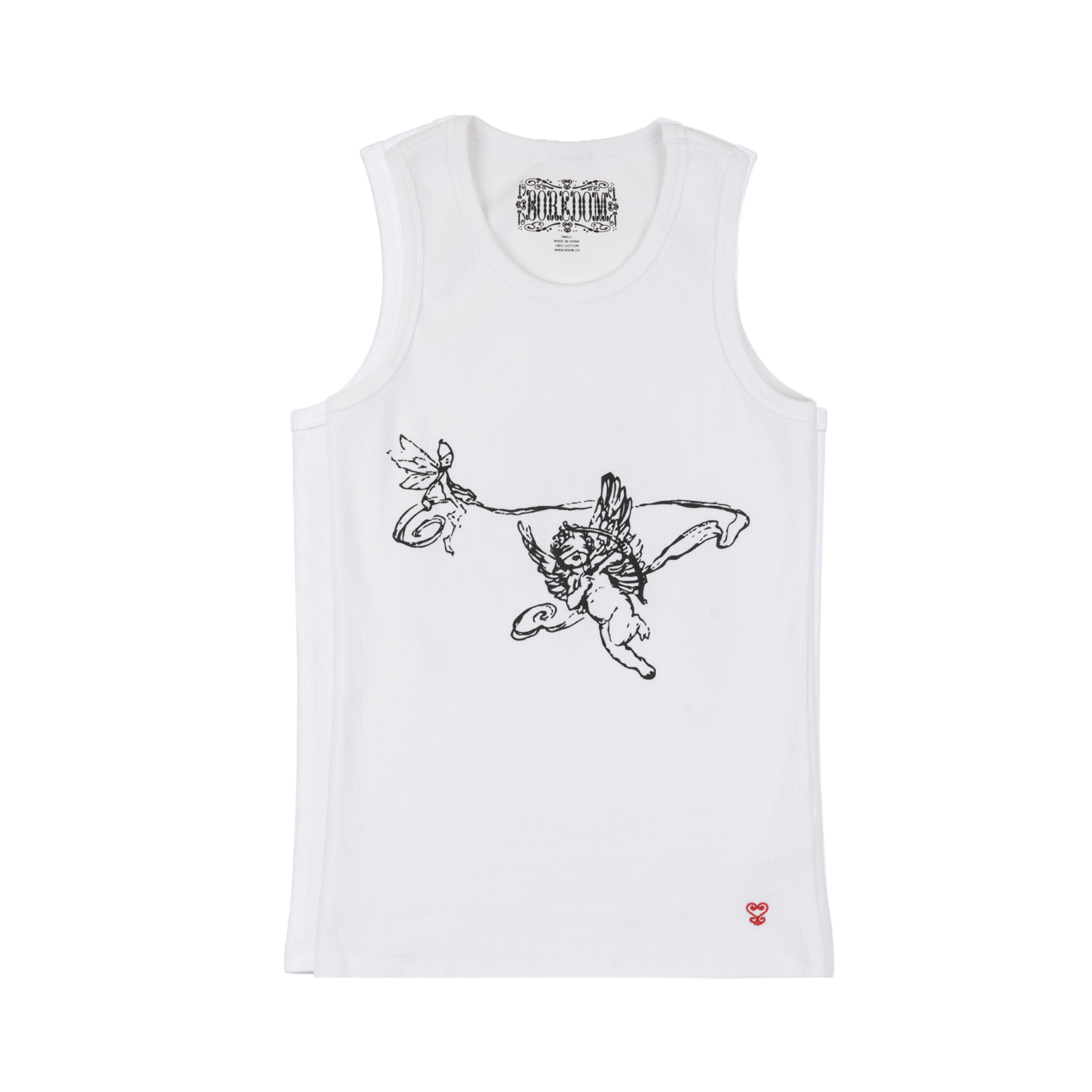 Boredom Cherub Tank Top-White