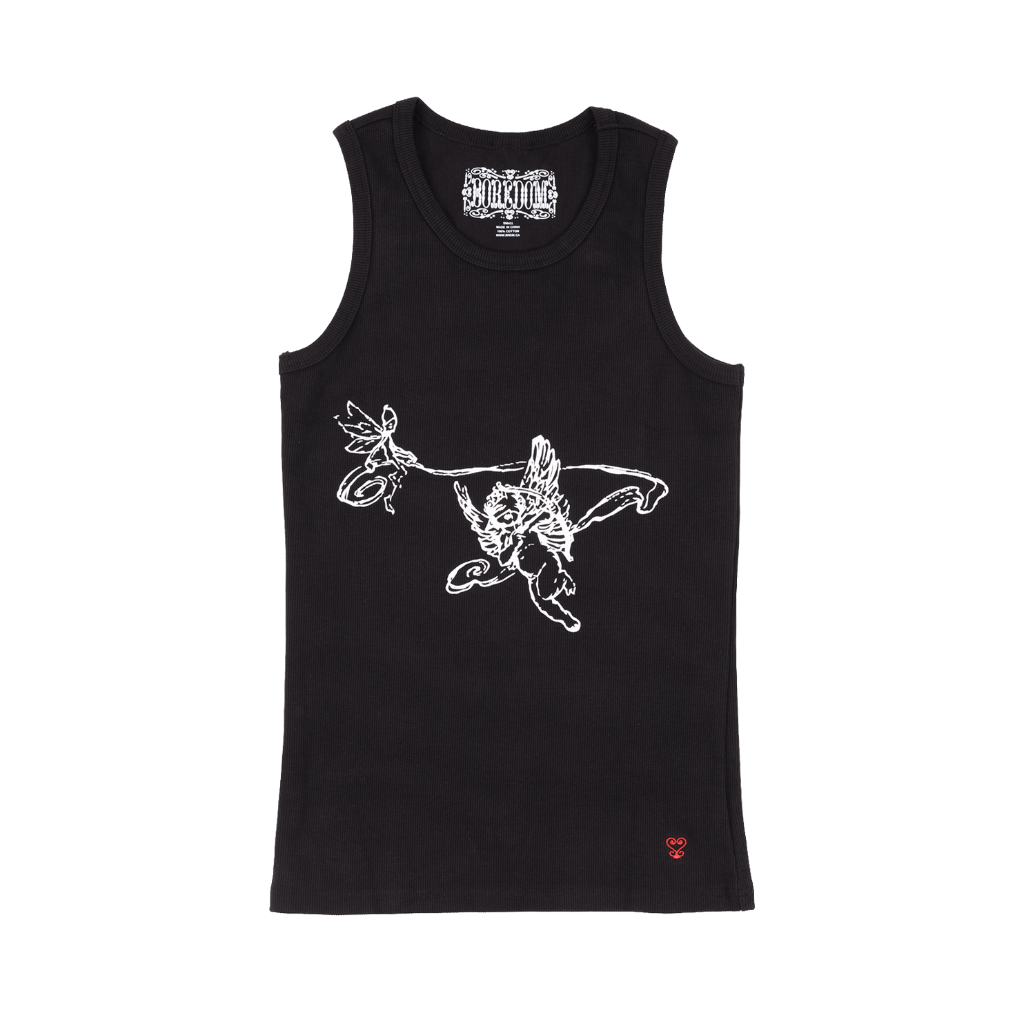 Boredom Cherub Tank Top-Black