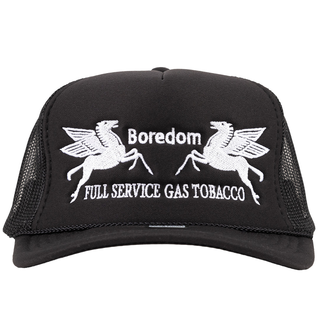 Gas Station Trucker Hat  - Black / White
