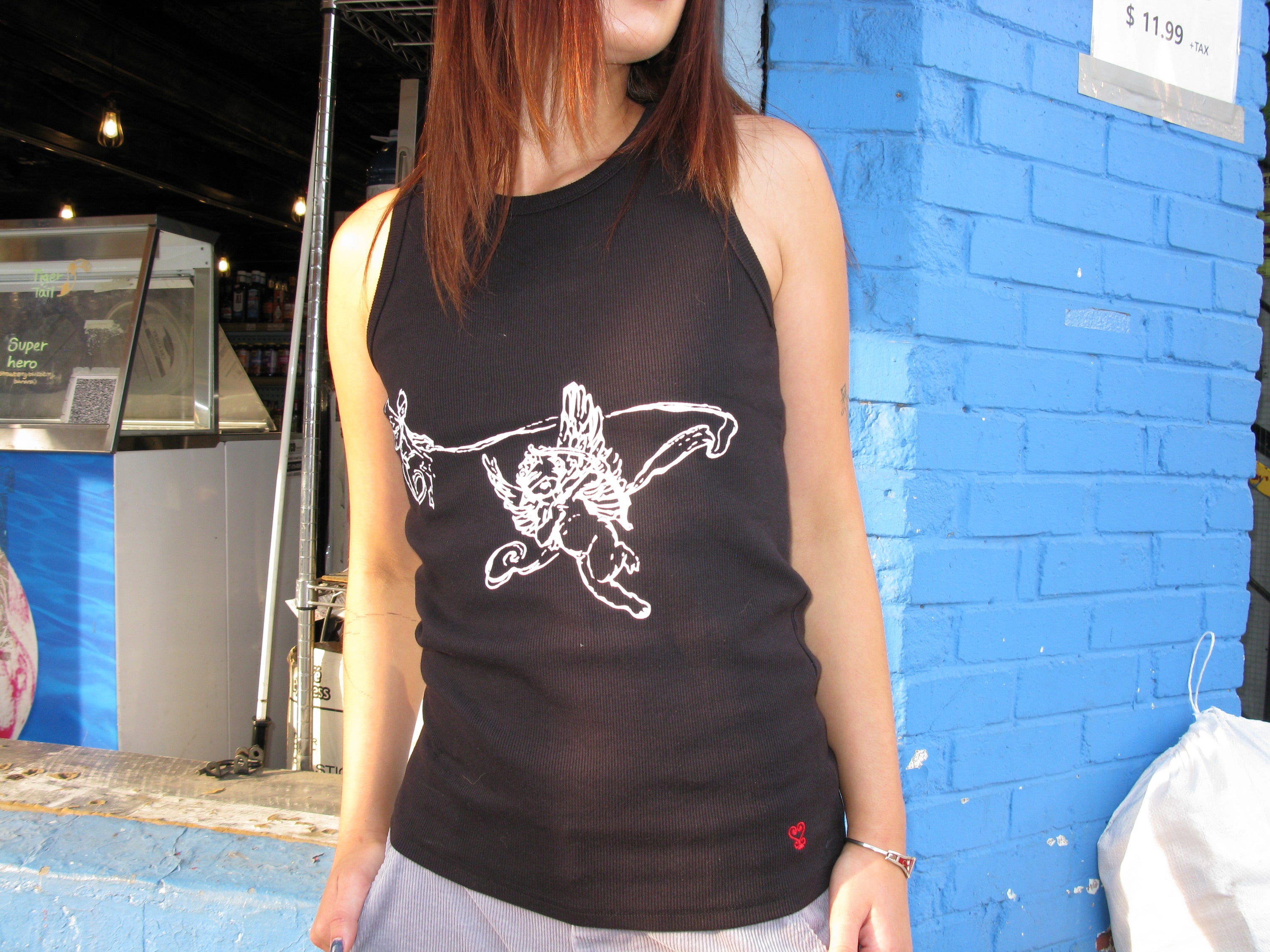 Boredom Cherub Tank Top-Black