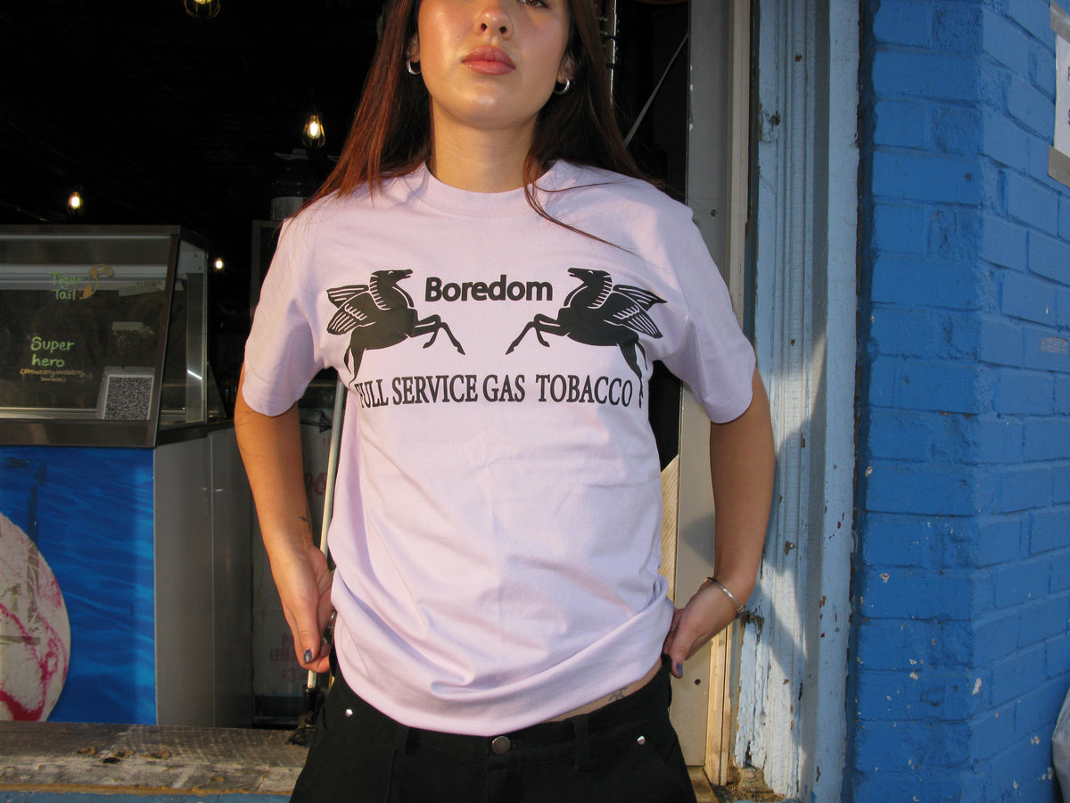 Boredom Gas Station T-Shirt - Light Lavender