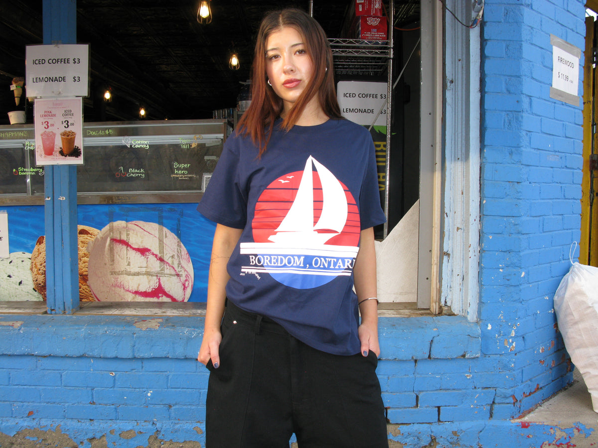Boredom Souvenir T-Shirt- Navy Blue