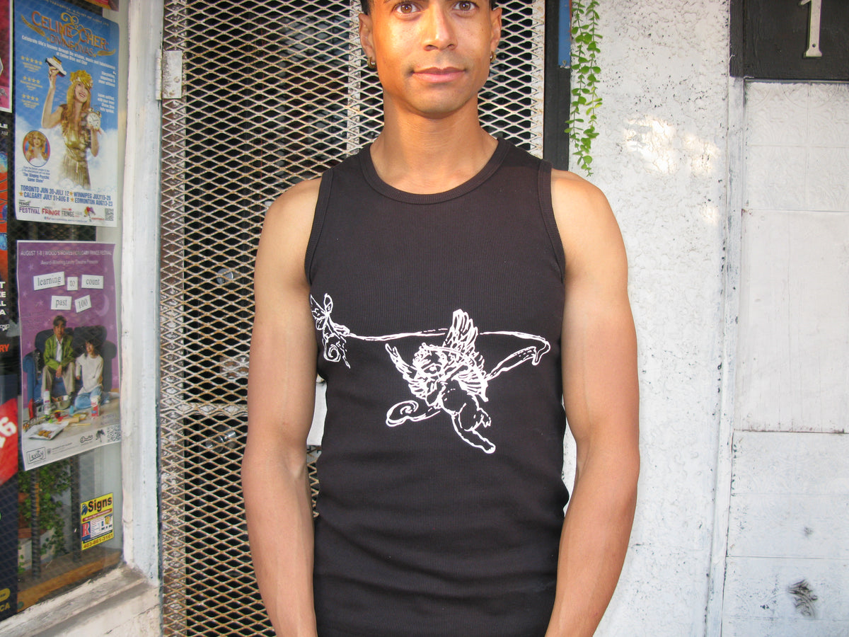 Boredom Cherub Tank Top-Black