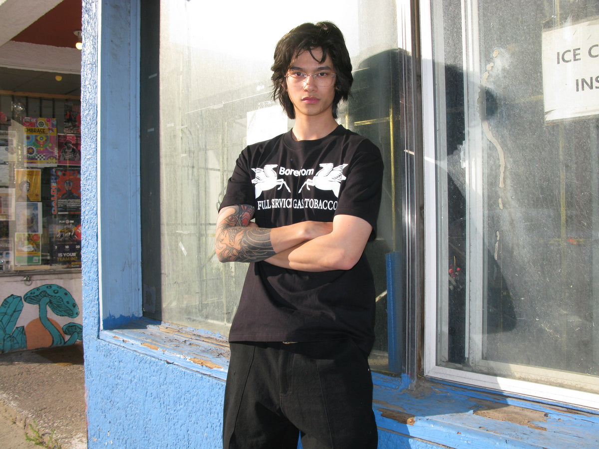 Boredom Gas Station T-Shirt - Black