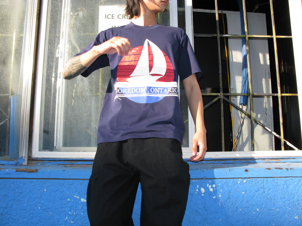 Boredom Souvenir T-Shirt- Navy Blue