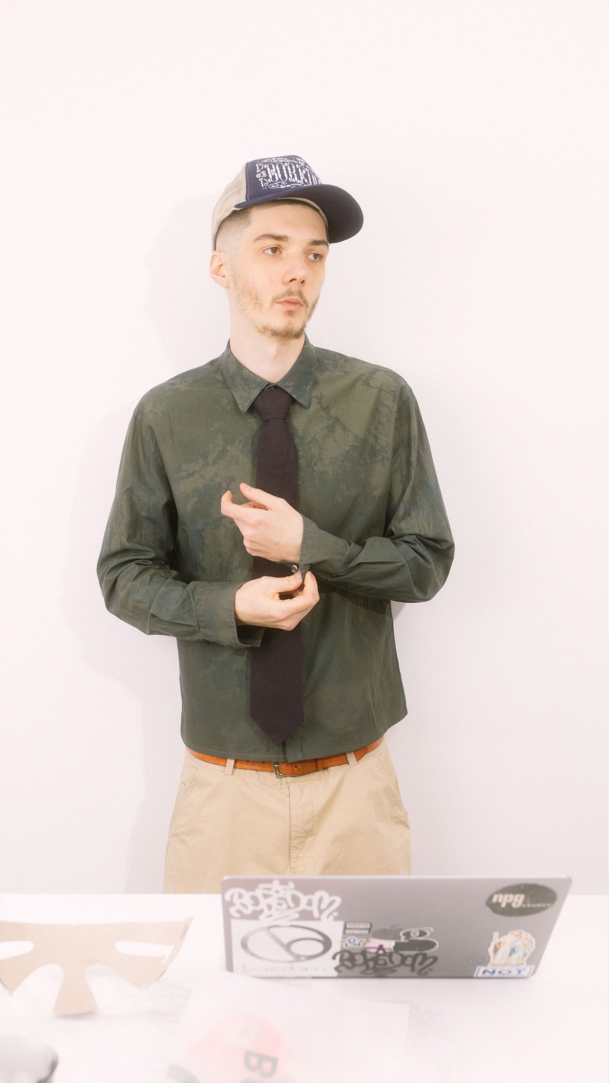 Recycled Button-Up Shirt - Military Wash - S/M