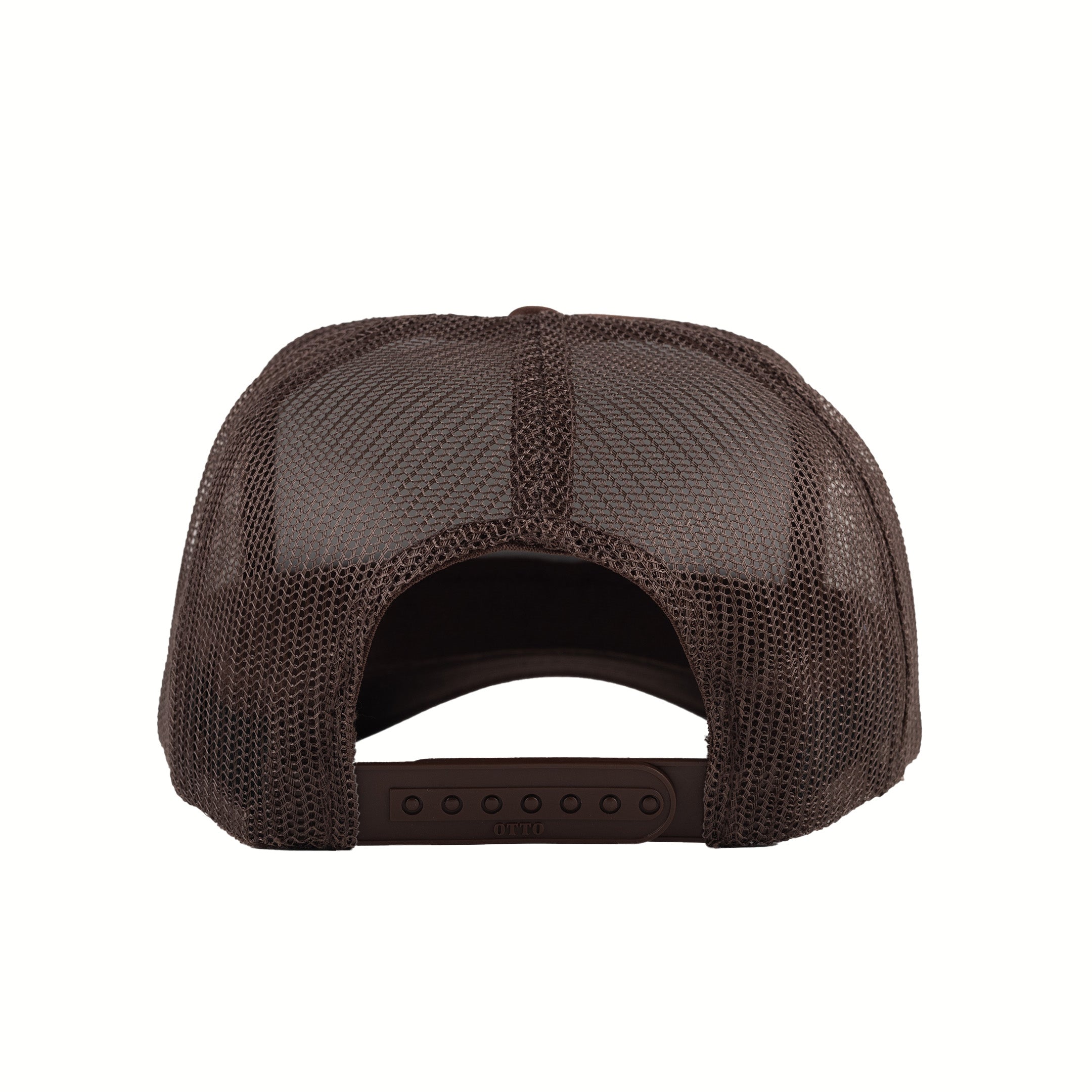 Gas Station Trucker Hat - Brown / Red / Button