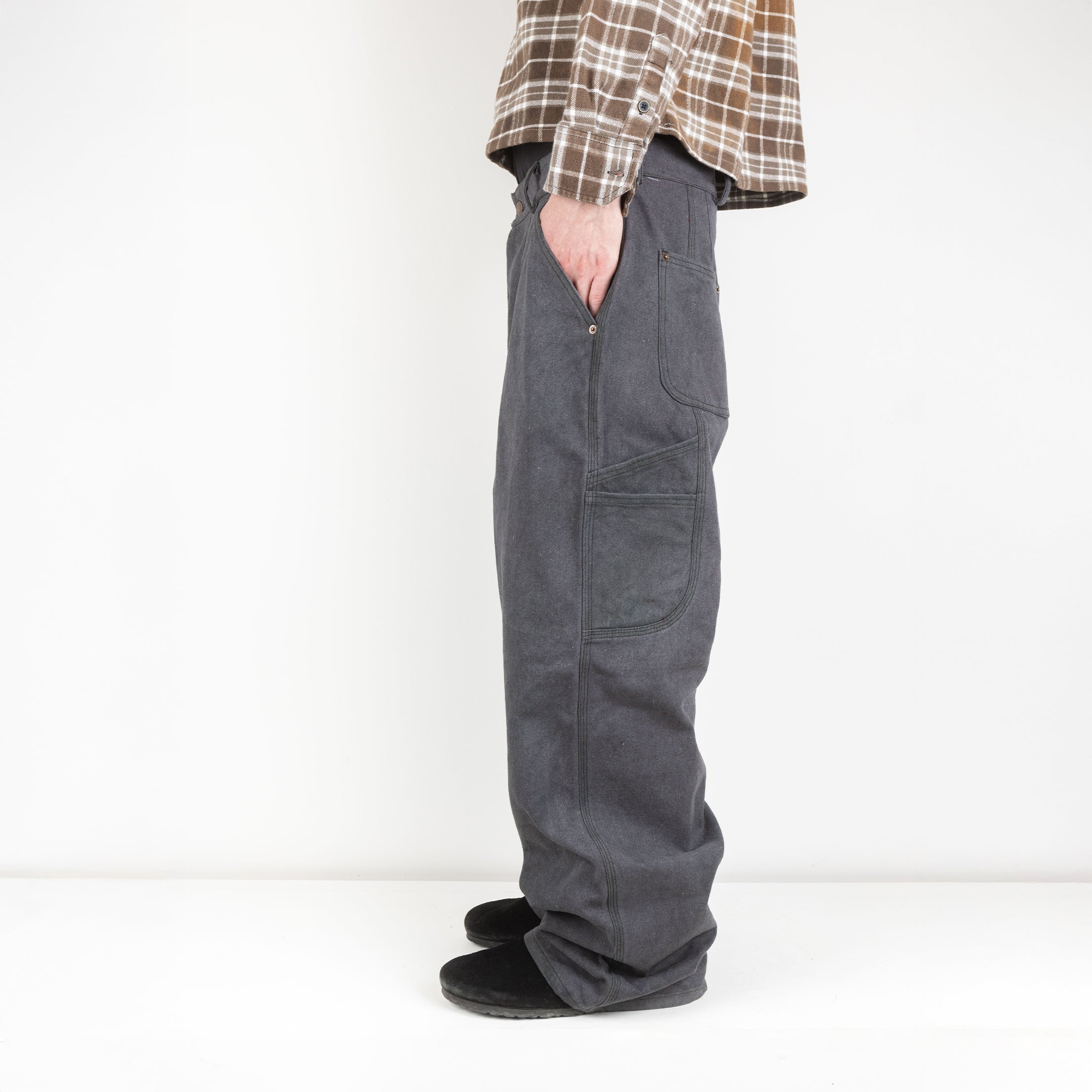 Pleated Work Day Pant - Washed Black
