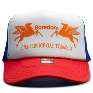 Gas Station Trucker Hat - Orange Cleaning Spray