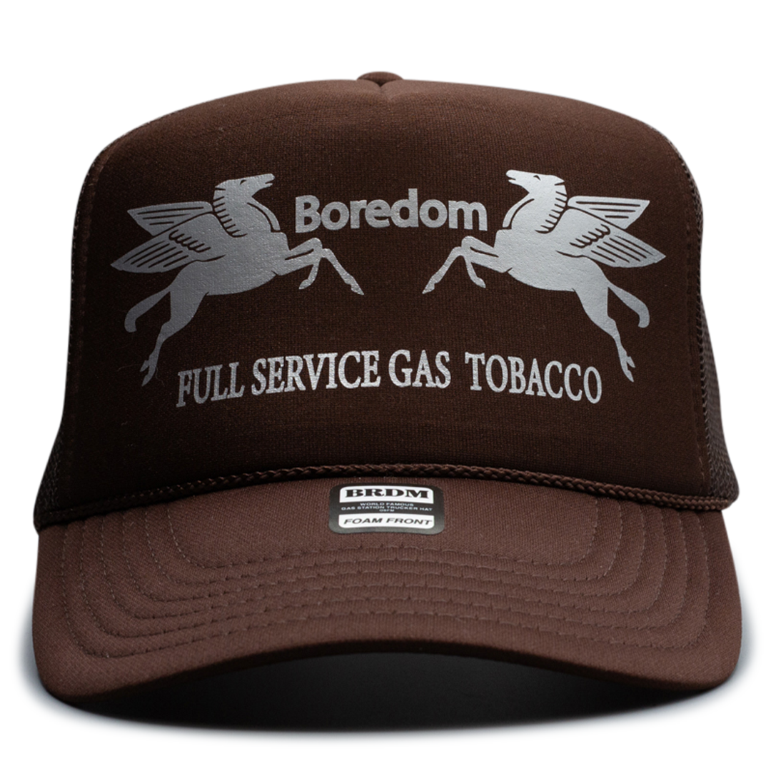 Gas Station Trucker Hat - Brown Leather Loafer