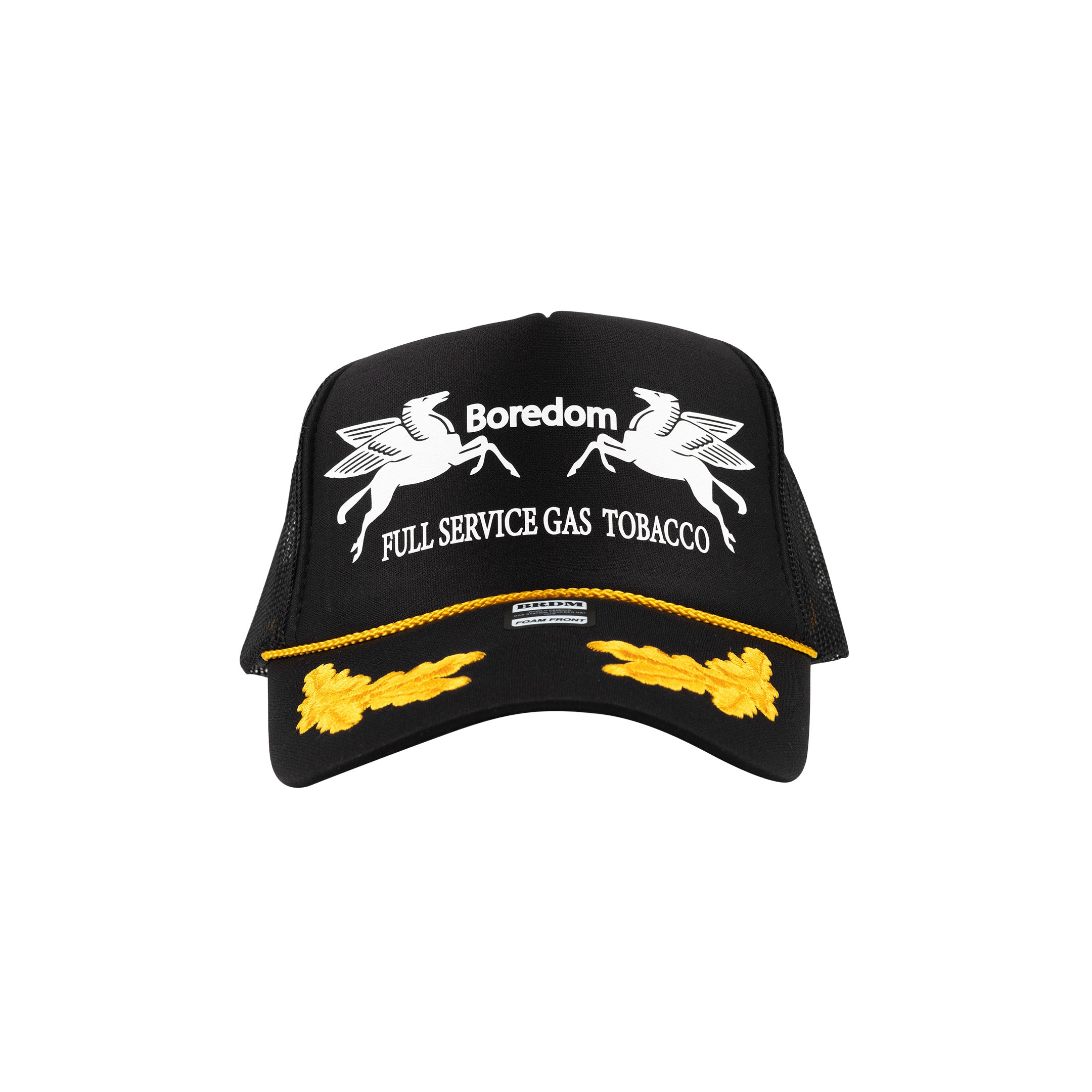 Gas Station Trucker Hat - Black / Gold / White