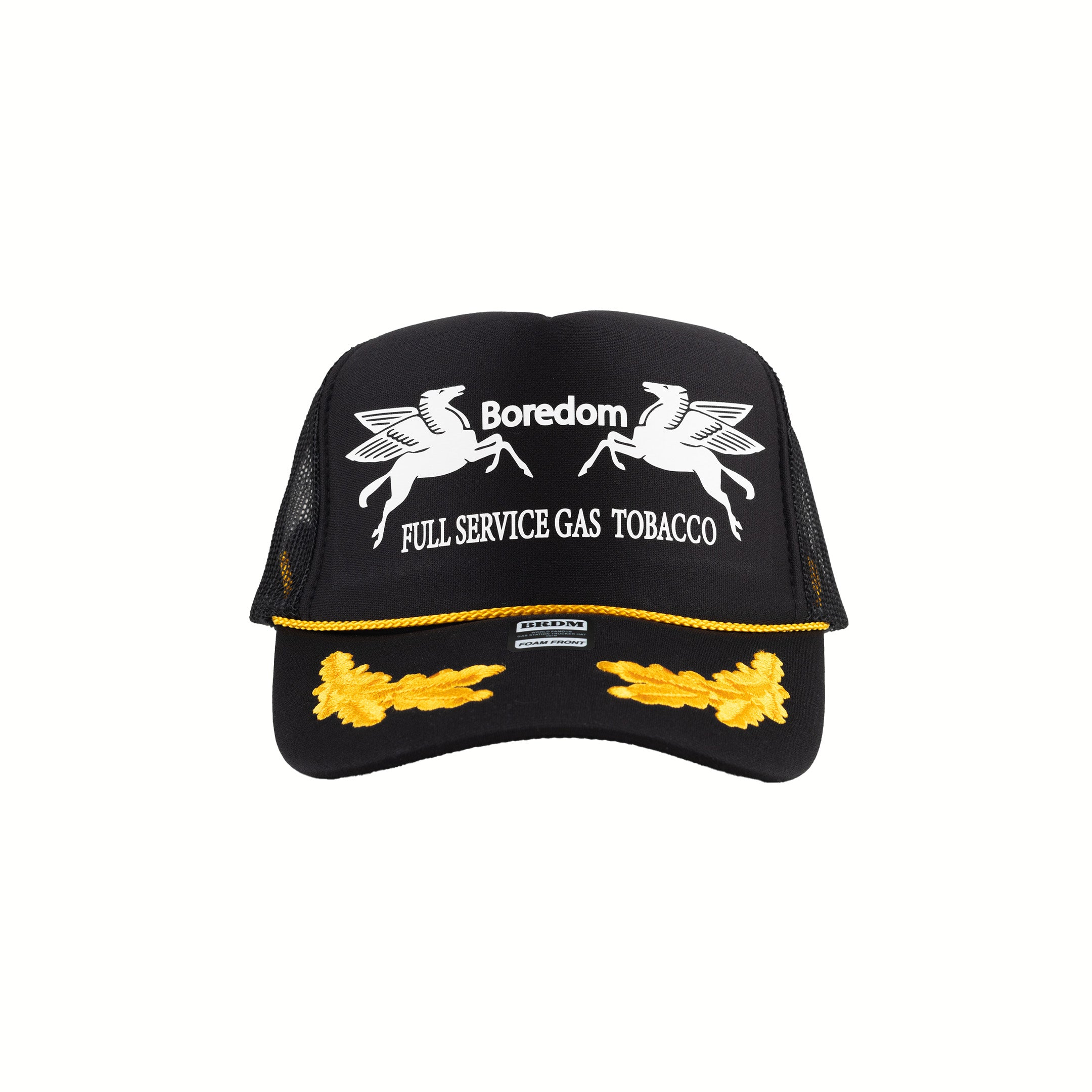 Gas Station Trucker Hat - Black / Gold / White