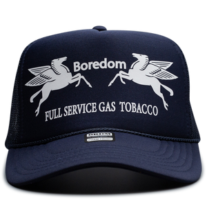 Gas Station Trucker Hat - Black and Blue