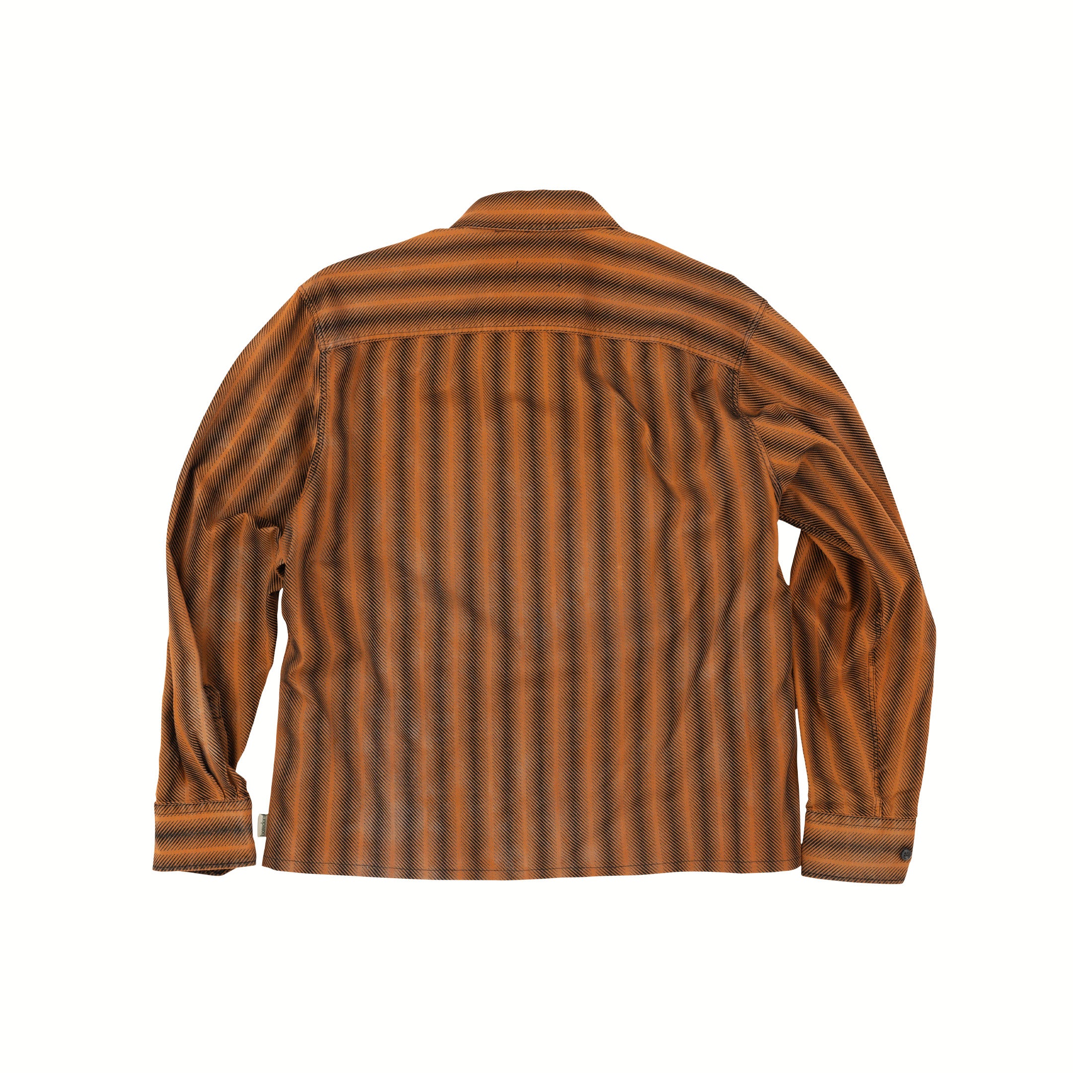 Recycled Button-Up Shirt - Orange Stripes - S/M