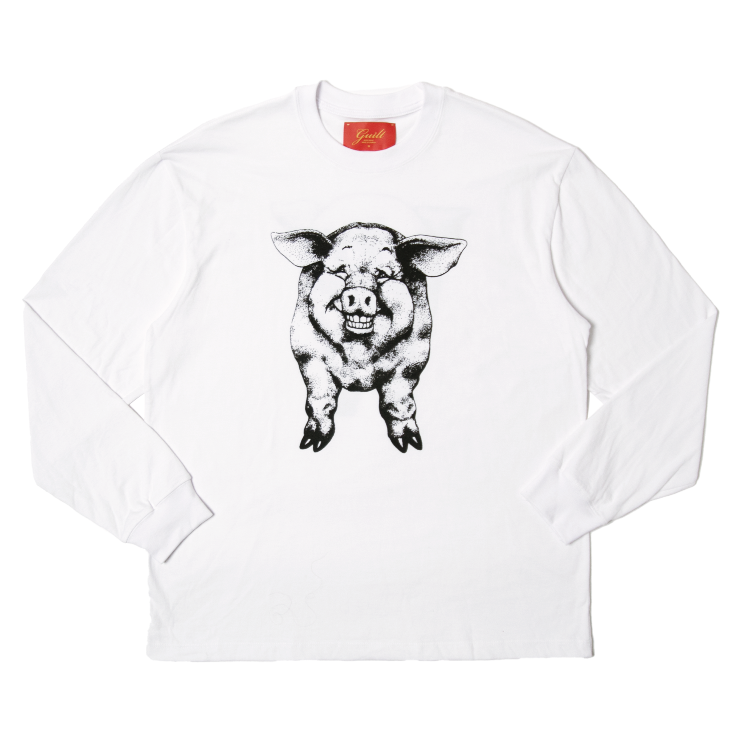 Pig Long Sleeve Tee - White