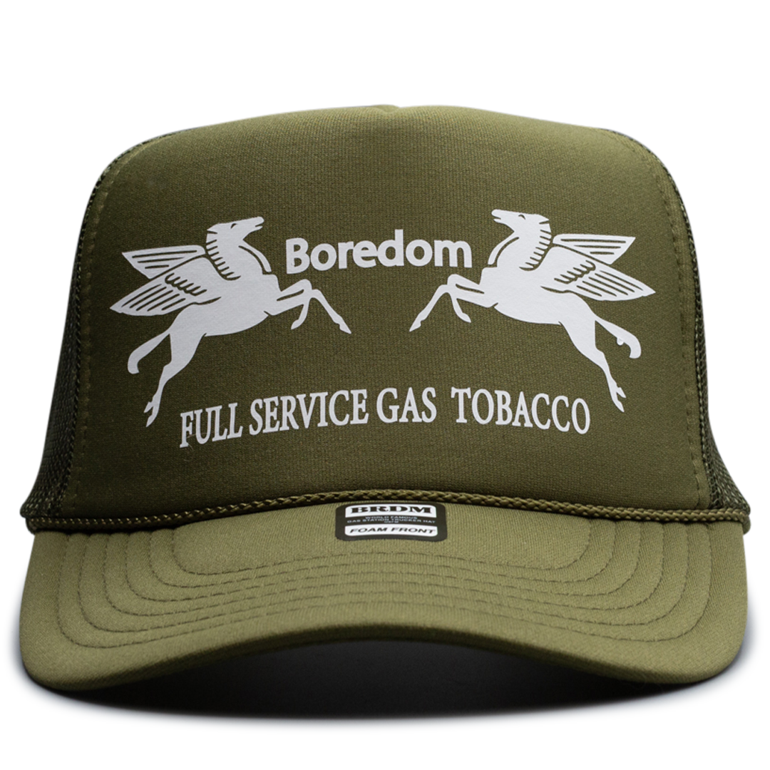 Gas Station Trucker Hat - Olive Tapenade