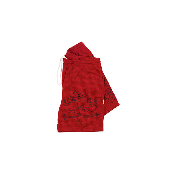 All Over Print Mesh Shorts - Scarlet